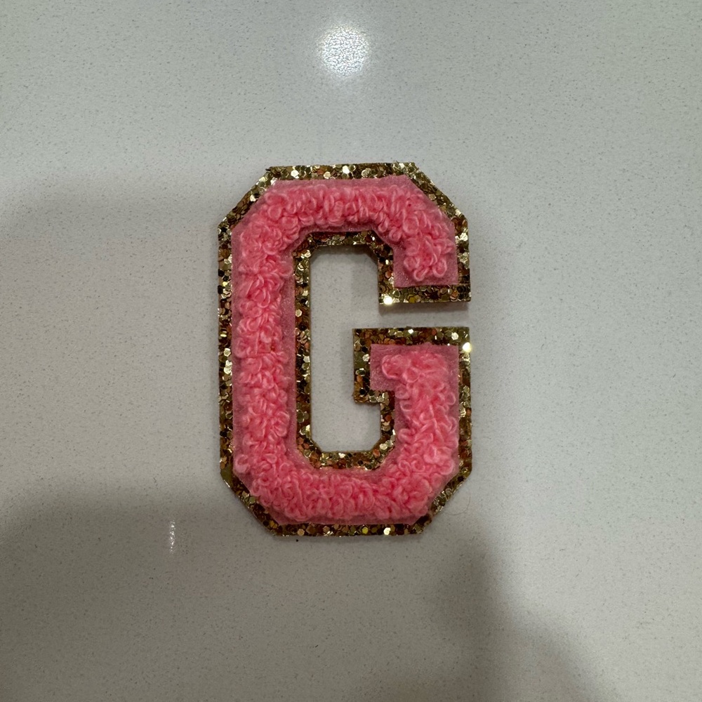 Stoney Clover Lane Pink and Gold Letter G Patch